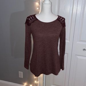 Burgundy Long Sleeve Top